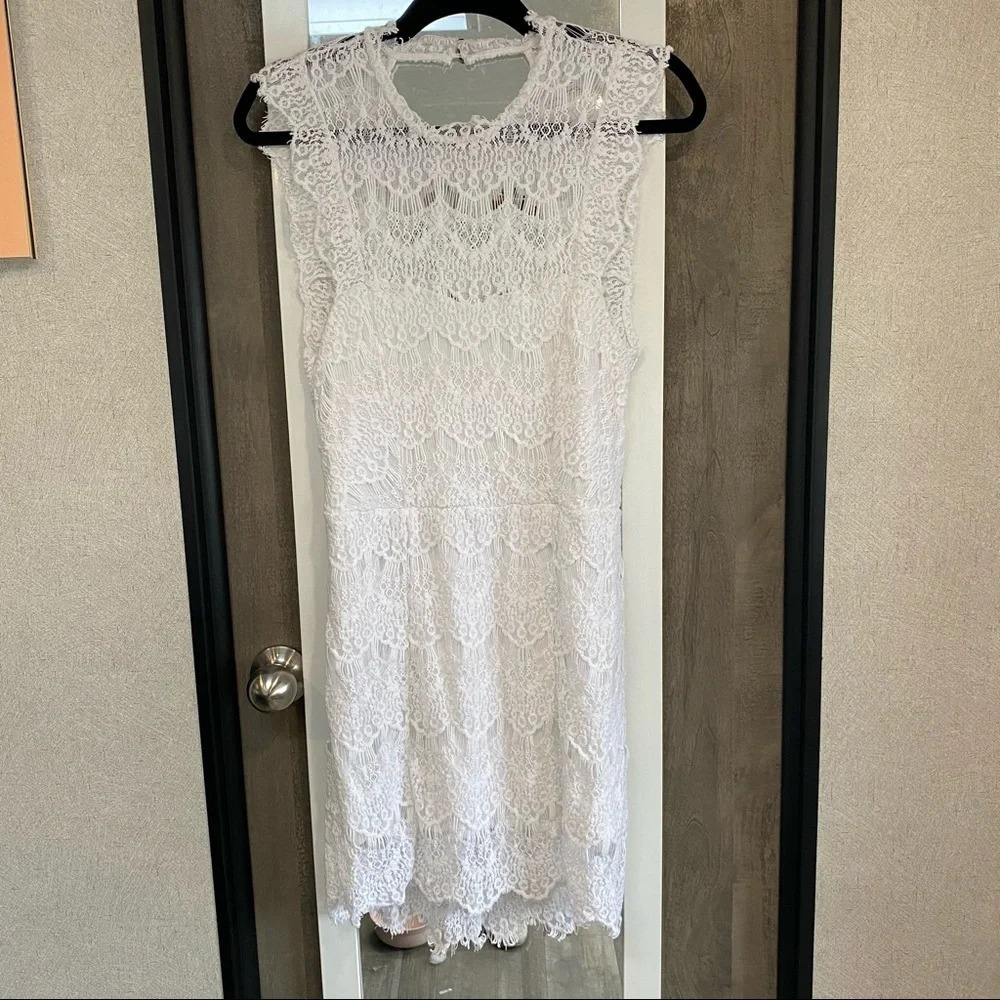 Free People Lace Open Back Mini Dress